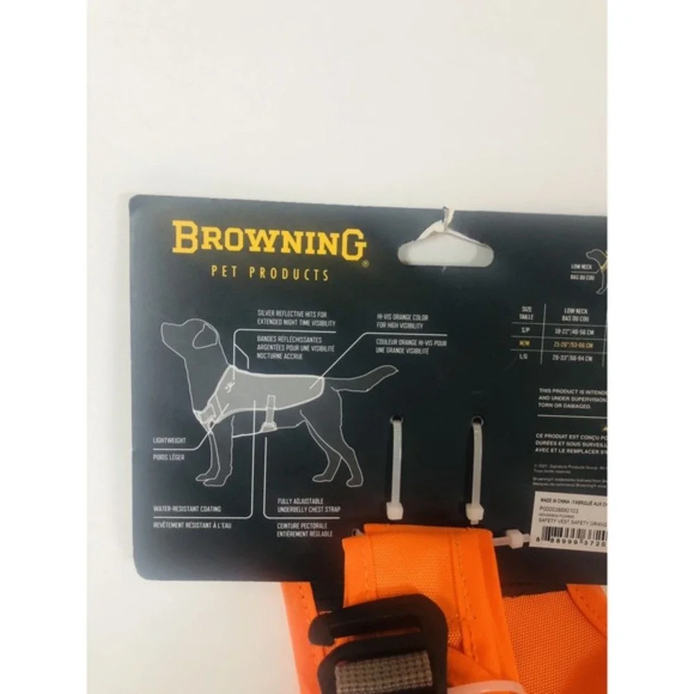 Browning Pet Safety Vest Full Coverage High‎ Visibility Size M NEW